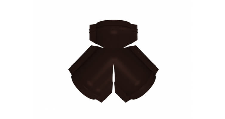Тройник Y малого конька полукруглого 0,5 GreenCoat Pural BT, matt с пленкой RR 887 шоколадно-коричневый (RAL 8017 шоколад)
