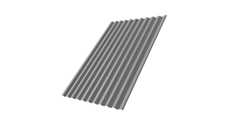 Профнастил С21 R 0,5 Satin RAL 9006 бело-алюминиевый