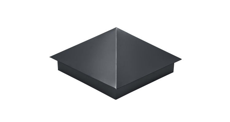 Колпак на столб 390х390 0,5 Satin с пленкой RAL 7024 мокрый асфальт