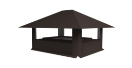 Дымник на трубу 520х390мм 0.5 Satin с пленкой RR 32 темно-коричневый