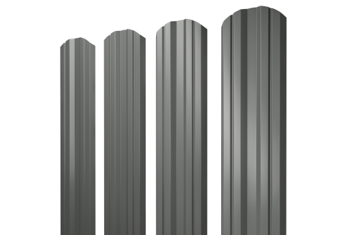 Штакетник Twin фигурный 0.45 PE RAL 7005 мышино-серый