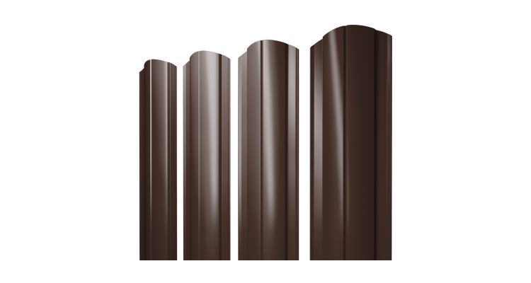 Штакетник Круглый фигурный 0.5 Satin RAL 8017 шоколад