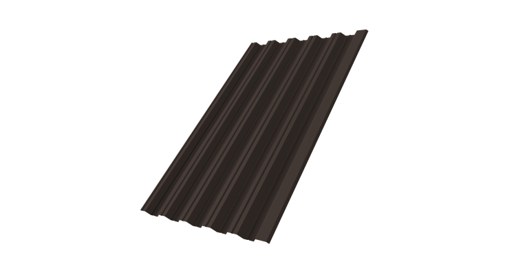 Профнастил HC35R 0,5 GreenCoat Pural BT RR 32 темно-коричневый (RAL 8019 серо-коричневый)