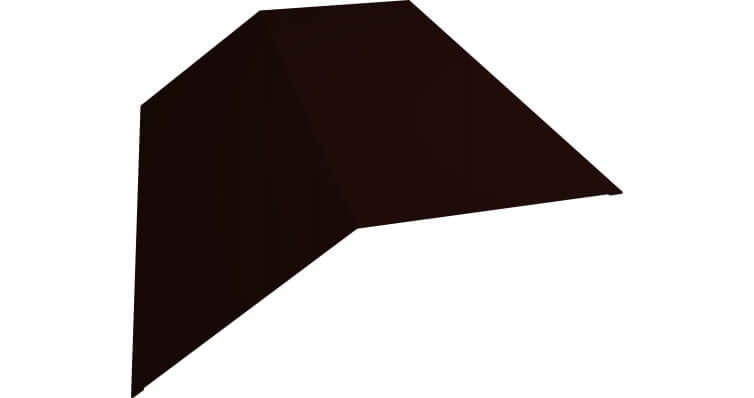 Планка конька плоского 190х190 0,5 GreenCoat Pural BT, matt RR 32 темно-коричневый (RAL 8019 серо-коричневый) (2м)