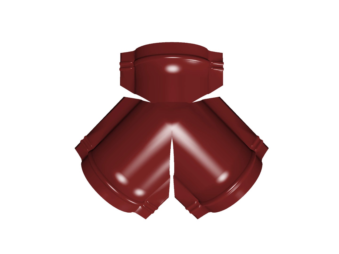 Тройник Y малого конька полукруглого 0,5 Satin с пленкой RAL 3011 коричнево-красный