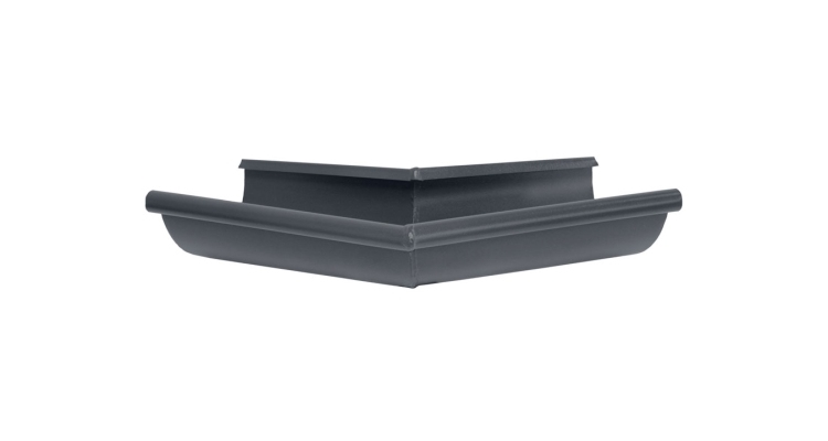 Угол желоба внешний 135 гр 125 мм Мatt RAL 7024 мокрый асфальт