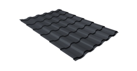 Металлочерепица кредо Grand Line 0,45 Drap TX RAL 7024 мокрый асфальт