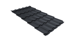 Металлочерепица квинта плюс 0,45 Drap TX RAL 7024 мокрый асфальт