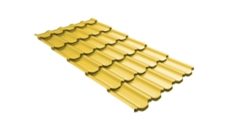 Металлочерепица  квинта плюс Grand Line c 3D резом 0,45 PE RAL 1018 цинково-желтый