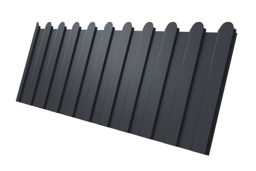 Профнастил С8A фигурный 0,4 PE-Matt-Double RAL 7024 мокрый асфальт