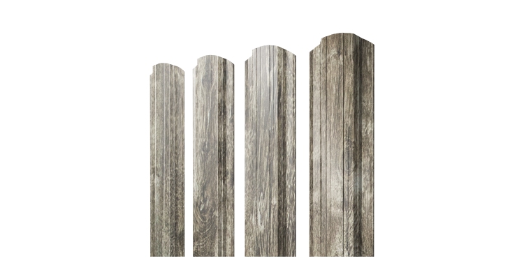 Штакетник Прямоугольный фигурный 0,45 Print Elite Nordic Wood TwinColor