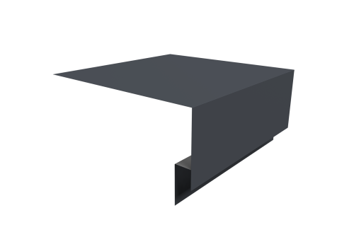 Планка околооконная сложная Блок-хаус new 200х75х27 0,45 PE с пленкой RAL 7024 мокрый асфальт (3м)