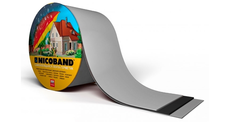 Лента герметизирующая Технониколь Nicoband самоклеящаяся 3мх15см, серебристая