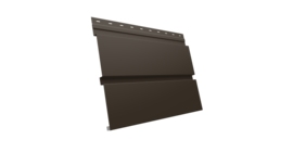Софит металлический Квадро Брус без перфорации 0,45 Drap TX с пленкой RR 32 темно-коричневый