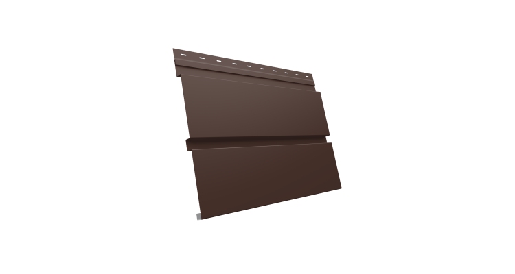 Софит металлический Квадро Брус без перфорации 0,5 Satin Matt TX с пленкой RAL 8017 шоколад