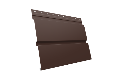 Софит металлический Квадро Брус без перфорации 0,5 Satin Matt TX с пленкой RAL 8017 шоколад