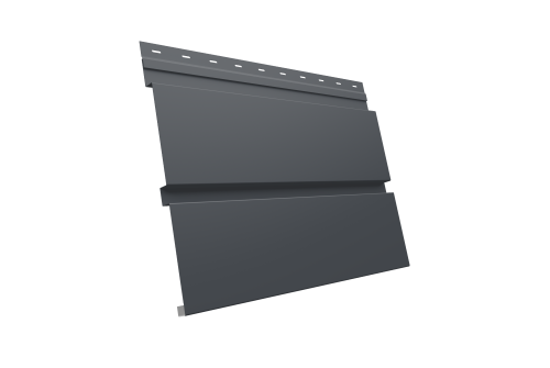 Софит металлический Квадро Брус без перфорации 0,5 Drap TX с пленкой RAL 7024 мокрый асфальт