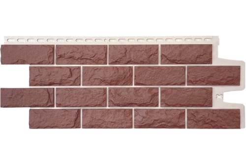 Фасадная панель GL Колотый камень Design Plus корица с белым швом