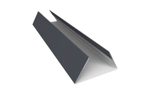 Планка стыковочная составная нижняя 0,45 Drap TX RAL 7024 мокрый асфальт (3м)