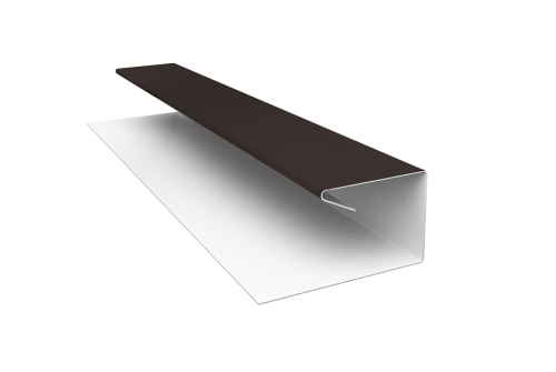 Планка П-образная завершающая сложная (КД) 0,5 Satin с пленкой RR 32 темно-коричневый (3м)