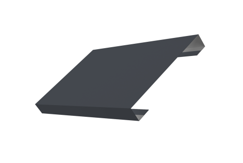 Ламель лицевая 150 забора жалюзи Texas стартовая/финишная для калиток и ворот 0.45 Drap с пленкой RAL 7024 мокрый асфальт