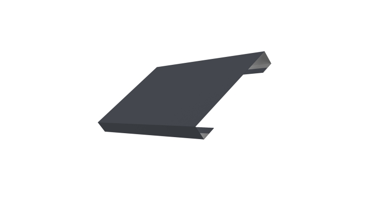 Ламель лицевая 150 забора жалюзи Texas стартовая/финишная для калиток и ворот 0.5 Drap с пленкой RAL 7024 мокрый асфальт