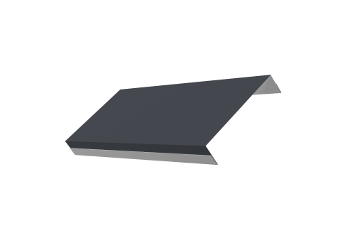 Ламель обратная 125 забора жалюзи Texas стартовая/финишная для калиток и ворот 0,5 Atlas X с пленкой RAL 7024 мокрый асфальт