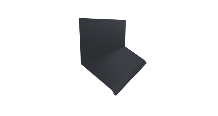 Планка примыкание верхнее к стене фальц Grand Line 150х130х20 0,5 Drap TX RAL 7024 мокрый асфальт (3м)