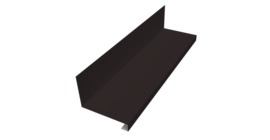 Планка примыкание нижнее к трубе фальц 0,45 Drap RAL 9005 черный (2м)