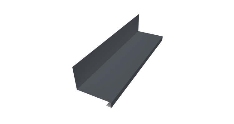 Планка примыкание нижнее к трубе для Кликфальц Pro 0,45 Drap RAL 7024 мокрый асфальт (2м)
