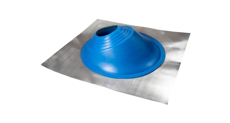 Проходной элемент MF угловой №3.1 (280-460мм) +185 EPDM (металлический неокрашенный фланец) синий