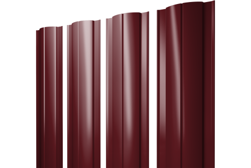 Штакетник Круглый с прямым резом 0.4 PE RAL 3005 красное вино