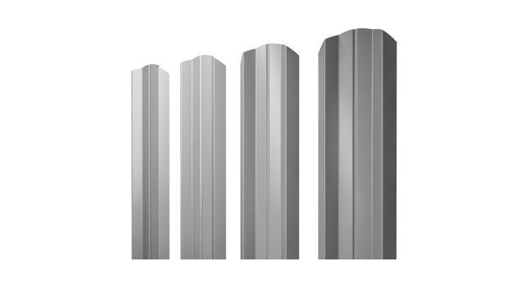 Штакетник М-образный А фигурный 0,45 PE RAL 7004 сигнальный серый