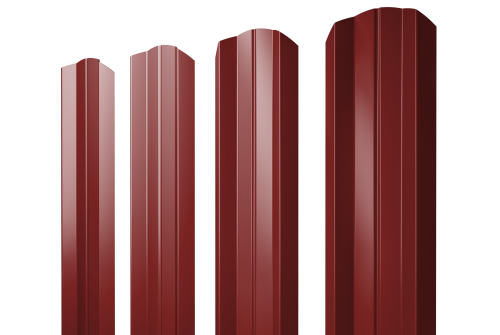 Штакетник М-образный А фигурный 0,5 Satin RAL 3011 коричнево-красный